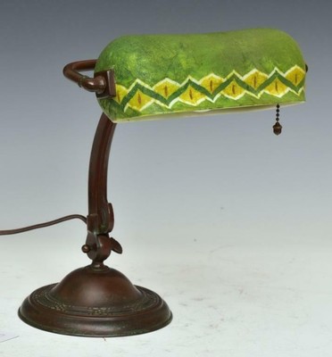 genuine antique bankers lamp